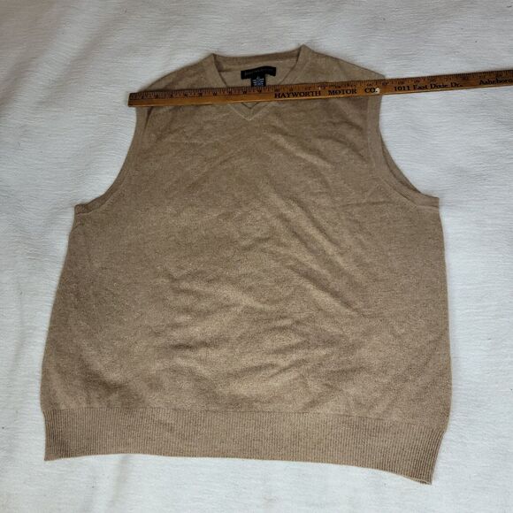 Joseph & Lyman Vest Sweater Mens Size L Brown 100% Cashmere V Neck Pullover Cold - Picture 7 of 11